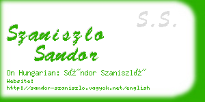 szaniszlo sandor business card